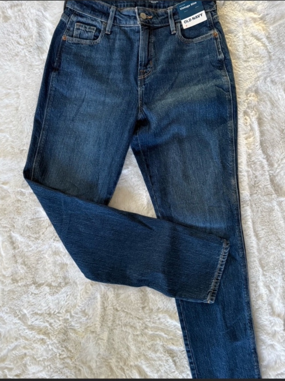 NWT Old Navy High Rise Vintage Slim Dark Blue Jeans - Picture 4 of 7